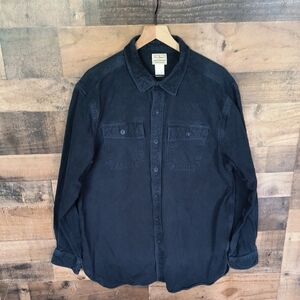 L.L. Bean Traditional Fit Navy Thick Flannel Shirt Jacket Shacket Sz Xl Men